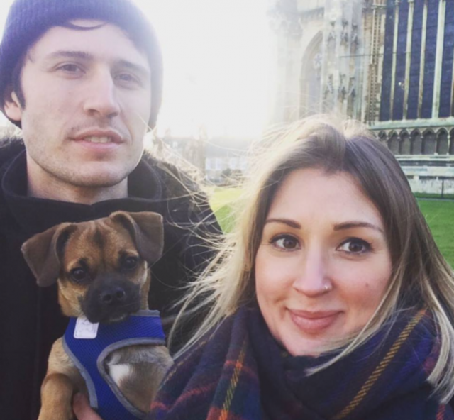 Photo: Sophie Miskiw, Josh and their dog Maurice